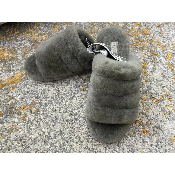Ugg Fluff Yeah Slide Burnt Olive Sz 11 - Picture 2 of 7